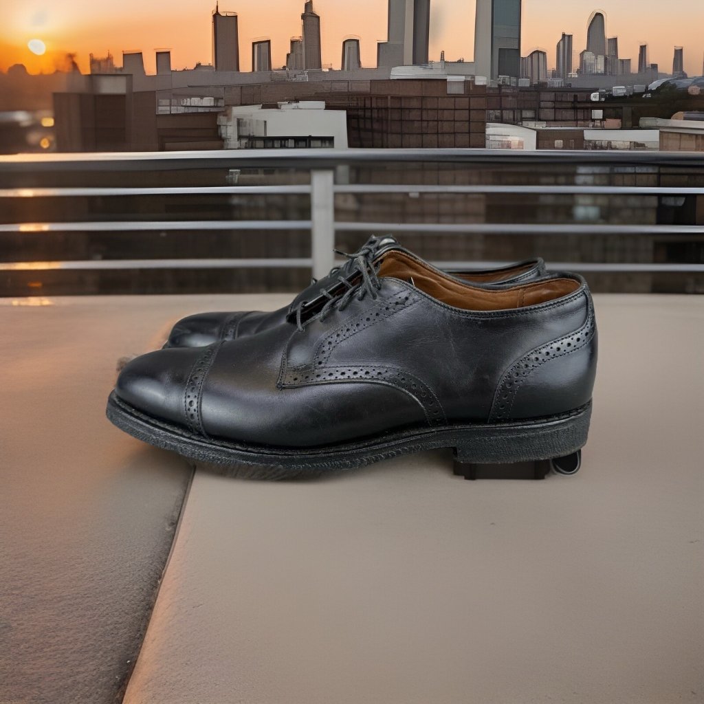 Allen Edmonds Model 3408 Benton Black Leather Cap Toe Oxford Shoes Men's 11n